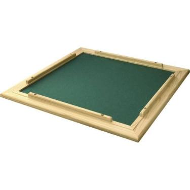 Imagem de Tabuleiro de Mesa Para DOMINÓ Com Feltro Verde 66x66 cm 7009 - Souza