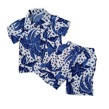 Imagem de Conjunto Infantil Menino Mauricinho Shorts Camisa Verão  - Sem marca, 
