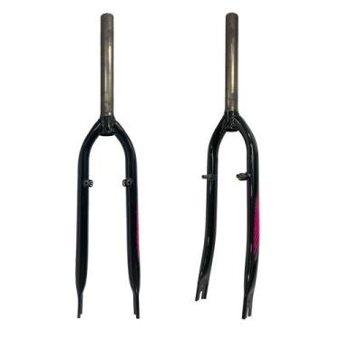 Imagem de Garfo 26" Rígido 28,6mm Oversize Beach V-Brake Preto/Rosa - Machine Mo