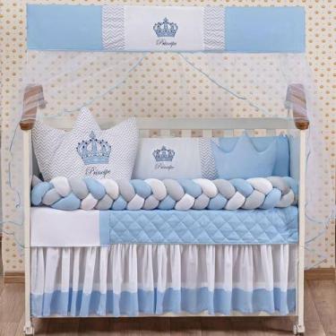 Imagem de Kit Berço Americano Coroa Trança Menino Enxoval Masculino - L2m