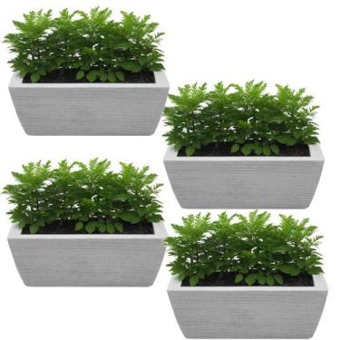 Imagem de kit com 4 Vasos Jardineira Floreira de chão Horta e temperos em casa P