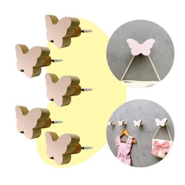 Imagem de 5 Ganchos parede borboleta infantil decoração baby 5Bobb15c - Souvenir