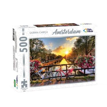 Imagem de Quebra Cabeça Amsterdam 500 Peças Premium Educativo Desenvolvimento Di