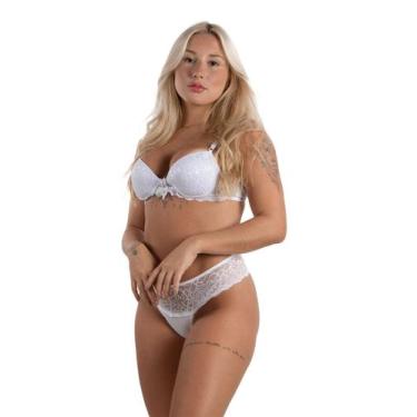 Imagem de Conjunto Lingerie Diluxo com Bojo Rendado Florença, GG, Branco