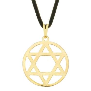Imagem de Colar Estrela de Davi 6 pontas com aro 22mm Judaica - Sunshine Cristai