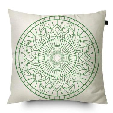 Imagem de Almofada Estampada Mandala 40x40cm Durga Verde - FASTLAR