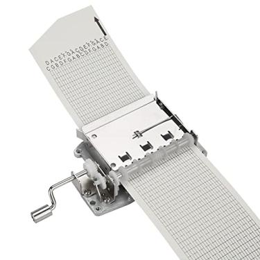 Imagem de Kit de Caixa de Música Com Manivela Manual de 30 Notas Com Mecanismo de Movimento, Furador e 20 Tiras de Papel Em Branco para Músicas e Melodias Personalizadas