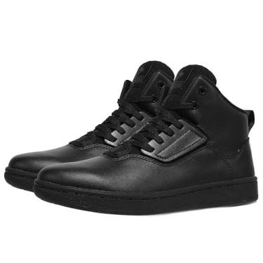 Imagem de Soulsfeng Tênis de basquete unissex de couro de cano alto confortável para caminhada e skate, Preto (rock-black), 14.5 Women/13 Men