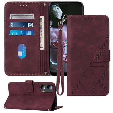 Imagem de Moment Dextrad Capa para Moto G 5G 2024 carteira/G Play 5G 2024, compartimentos para cartão, alça de pulso, proteção interna de TPU, capa flip de couro PU (vermelha)