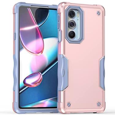 Imagem de Dinglijia Capa projetada para Moto Edge X30, Edge X30 Pro, design listrado lateral e capa de câmera testada contra queda, proteção de lente, capa de telefone Shiled para Moto Edge 30 Ultra YHJQ ouro