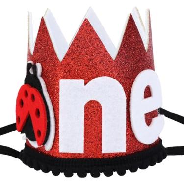 Imagem de Cheerupp 1st Ladybug Birthday Hat for Girls, 1st Birthday Hat Crown for Sweet Little Lady Beetle Spring Themed First Birthday Party Decorations Supplies
