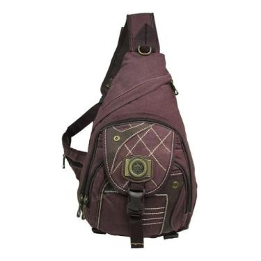 Imagem de Mochila Com Alça Transversal Em Lona Reforçada Kvn Grande, Roxo