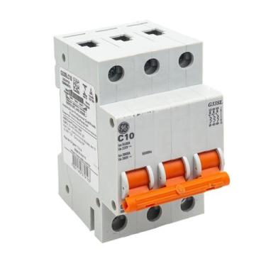 Imagem de Disjuntor Tripolar Din 3P 10A 220v Curva C 3Ka G33SLC10 GE - Abb