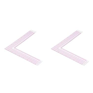 Imagem de Régua Quadrada de Costura de 2 Peças, Régua de Medição Em Forma de L Régua de Acolchoamento de Curva Francesa para Alfaiate DIY Quilting Craft Padrão Fazendo Design de