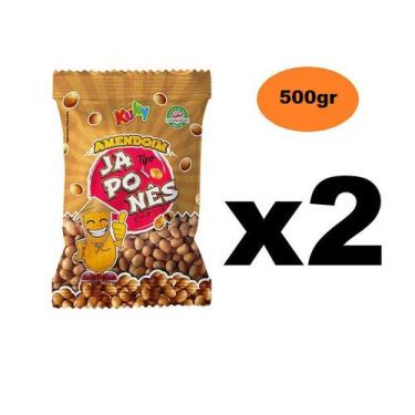 Imagem de Kit 2 pacotes Amendoim Japonês Salgado Kuky 500gr cada