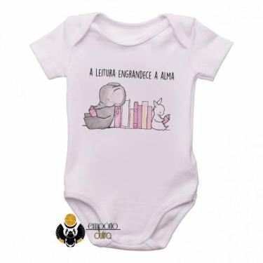 Imagem de body nenê criança roupa bebê Leitura engrandece a alma - Empório Dutra