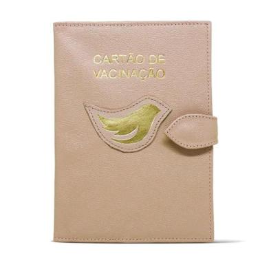Imagem de Porta Cartão de Vacina de Couro - Nude / Dourado - Relicário, Nude / d