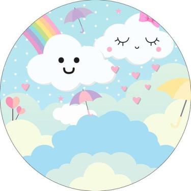 Imagem de Painel De Festa Redondo 1,50x1,50 - Chuva de Amor Chá de Revelação 010