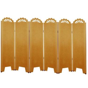 Imagem de Biombo Liso com Detalhes 6 Folhas c/ 12 Pezinhos - ComercialMasul