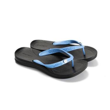 Imagem de Chinelo Anatômico Alcalay Feminino Ortopedico CH030, Preto, Azul, 35
