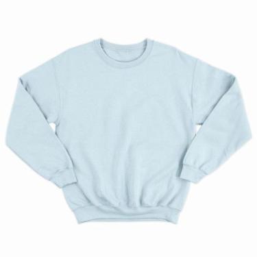Imagem de Moletom Unissex Blusa de Algodão - Lisa  - Street Vogue, Azul pastel, 