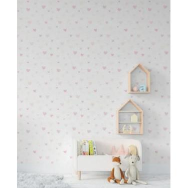 Imagem de Papel De Parede Adesivo Coração Nude Quarto Sala Lavável -- M² - BANNE