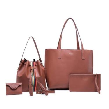 Imagem de Kit Bolsa  feminina grande com nécessaire - wilibags, Caramelo