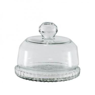 Imagem de Queijeira Vidro Base Decorada Veneza Pequena 14cm - Mistral