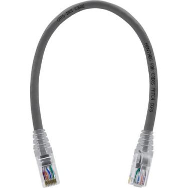 Imagem de Cabo De Rede 30 Centímetros Patch Cord Cat6 UTP 100% Cobre Cinza - CAB