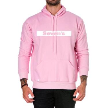 Imagem de Moletom Masculino e Feminino Blusa Canguru Lançamento SEVEN'S , Rosa, 