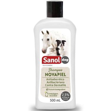 Imagem de Shampoo Peróxido de Benzoila para Cachorro, Gato, Cavalo, Bactericida Seborreico Novapiel Sanol 500ml