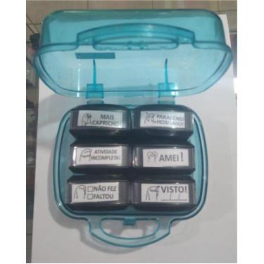 Imagem de Kit Com 06 Carimbos Personalizados Para Professores Desenho Flork - ny