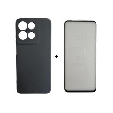 Imagem de Capa Capinha Case Aveludada + Película 3D Vidro Para Motorola Moto G15