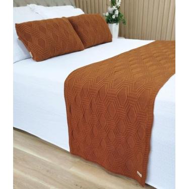 Imagem de Manta Peseira Tricot Cama King 260x60cm +2 Capa de Almofada N1 - USUFR