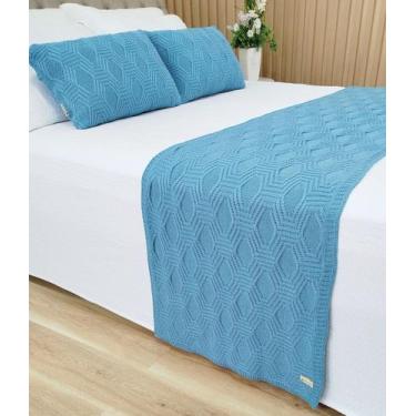 Imagem de Manta Peseira Tricot Cama King 260x60cm +2 Capa de Almofada N1 - USUFR