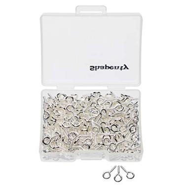 Imagem de Shapenty 300 peças de gancho de pino de argola de metal para projetos de artes e artesanato, garrafas superiores de cortiça, achados de fabricação de joias faça você mesmo, berloque, 10 x 4,5 mm