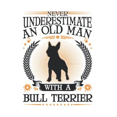 Imagem de Bullterrier Notizbuch: Bullterrier Alter Mann Miniature Bull Terrier / 6x9 Zoll / 120 karierte Seiten Seiten