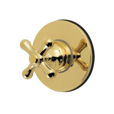Imagem de Kingston Brass KS4032AX Válvula de desvio de seis vias com alça única restauração com kit de acabamento, latão polido