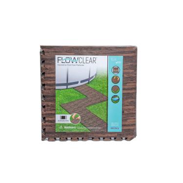 Imagem de Bestway 58712E Protetores de piso decorativos para piscina, padrão de madeira