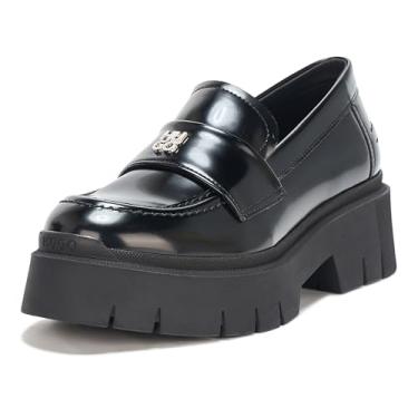 Imagem de HUGO Mocassim feminino Kris Chunky Platform de couro, Groselha preta, 40