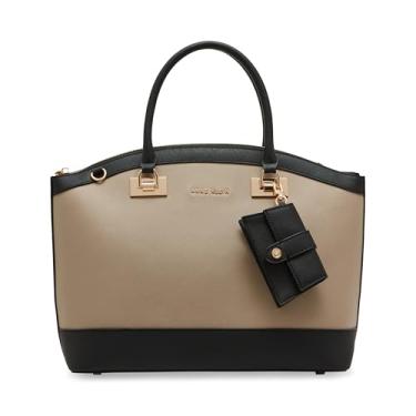 Imagem de Anne Klein Bolsa grande estruturada com alça conversível, cinza-acinzentado/preto, Acinzentado atemporal/preto, Large