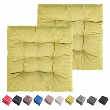 Imagem de SEKUMDAN Almofadas para cadeira de pátio 50,8 cm x 50,8 cm Conjunto de 2 almofadas confortáveis para assentos de móveis para ambientes internos e externos, cadeiras de balanço de cozinha (2,