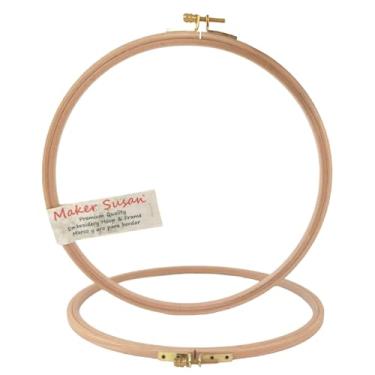 Imagem de Maker Susan Bastidor de Bordado de Madeira de 12", Bastidor Redondo de Ponto Cruz de Faia com Parafuso de Latão de Ajuste, Bastidores e Armações de Ponto Cruz, Adequado para Bordad (, Madeira Natural)