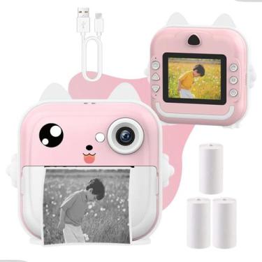 Imagem de Câmera Instantânea Infantil Filmadora Full Hd Impressora Criança Prese