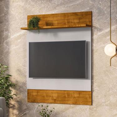 Imagem de Painel para TV Até 48 Polegadas Guaratuba 1 Prateleira Naturallle/Off White - Móveis Bechara