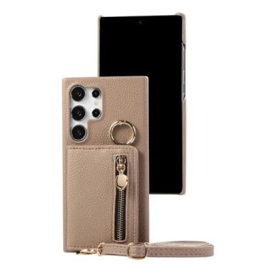 Imagem de Capa de celular tipo carteira crossbody para Samsung Galaxy S24 Ultra S23 S22 Plus A15 A35 A55 A05 A05S A25 A54 A24 A34 A14 Capa de couro, camelo, para Galaxy A05