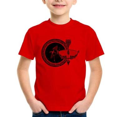 Imagem de Camiseta Infantil Signo Sagitário Astrologia - Foca na Moda, Vermelha,