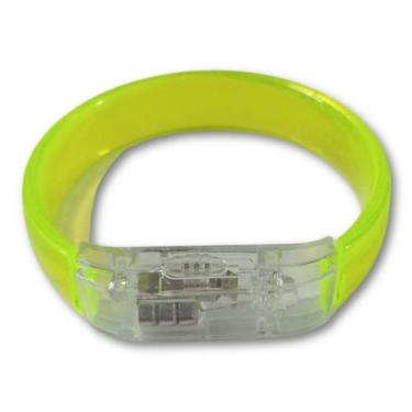 Imagem de Kit 10 Pulseiras Acrílicas c/ Led Pisca - Festas Brinquedos, Amarelo