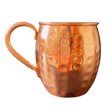 Imagem de Caneca de Cobre Barril 400 Ml (Martelada / Alça de Cobre) - Artesanato