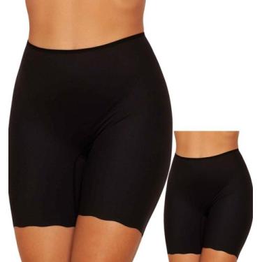 Imagem de Kit 2 Calcinha Shorts Bermuda Com Forro Em Algodão Sem Costura Corte a